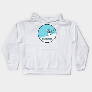 Frosty the Snowman skiing in St. Moritz Kids Hoodie